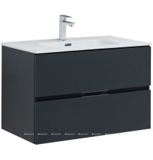 Тумба с раковиной Aquanet Алвита new 80 2 ящика антрацит 00273987