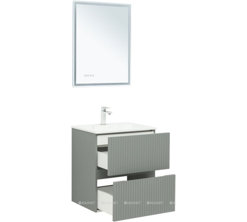 Тумба с раковиной Aquanet Джейн 60 мисти грин раковина Фортуна 00332521