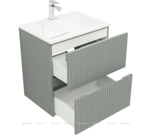 Тумба с раковиной Aquanet Джейн 60 мисти грин раковина Фортуна 00332521