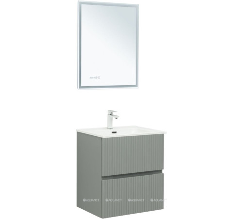 Тумба с раковиной Aquanet Джейн 60 мисти грин раковина Фортуна 00332521