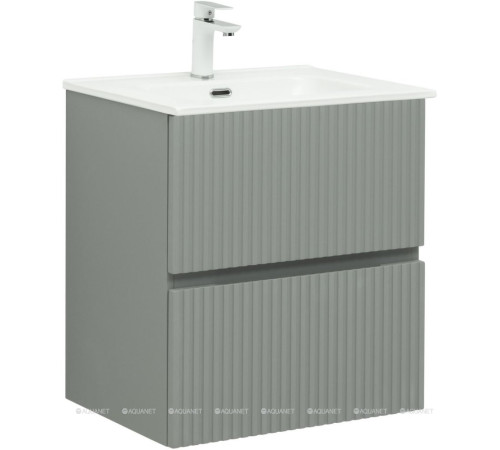 Тумба с раковиной Aquanet Джейн 60 мисти грин раковина Фортуна 00332521