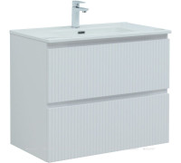 Тумба с раковиной Aquanet Джейн 80 белый матовый раковина Flat 00332544