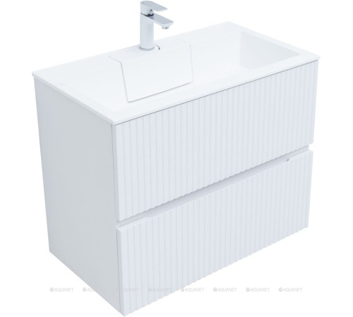 Тумба с раковиной Aquanet Джейн 80 белый матовый раковина Фортуна 00332529