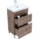 Тумба с раковиной Aquanet Нота New 50 см напольная 2 ящика дуб веллингтон табак 00345794