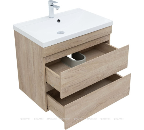 Тумба с раковиной Aquanet Нота New 75 дуб светлый 00335881