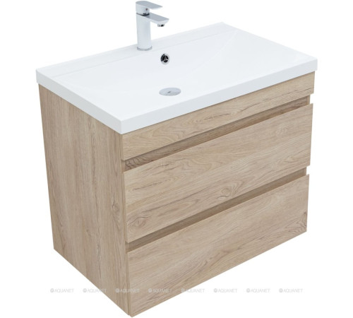 Тумба с раковиной Aquanet Нота New 75 дуб светлый 00335881