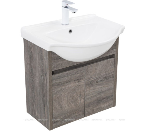 Тумба с раковиной Aquanet Сидней 60 дуб рошелье раковина Shenxin 00354987