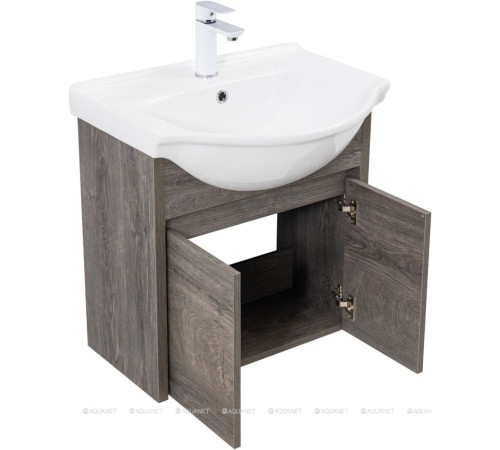 Тумба с раковиной Aquanet Сидней 60 дуб рошелье раковина Shenxin 00354987