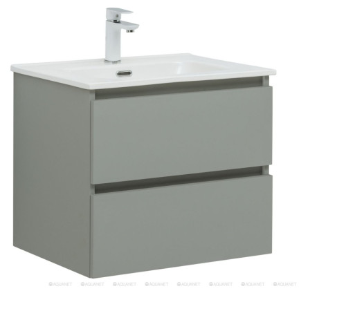 Тумба с раковиной Aquanet Вега 2.0 60 Flat 2 ящика мисти грин 00344771
