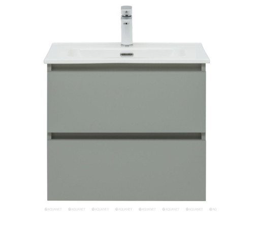 Тумба с раковиной Aquanet Вега 2.0 60 Flat 2 ящика мисти грин 00344771