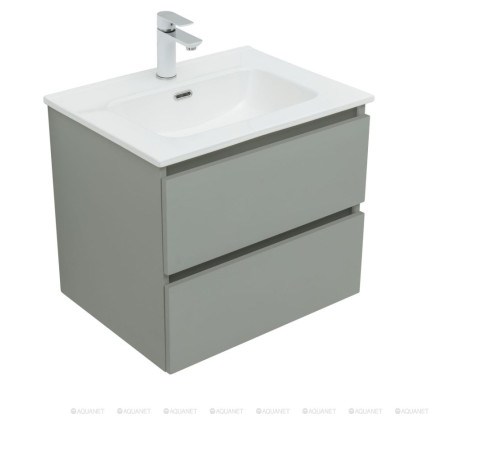Тумба с раковиной Aquanet Вега 2.0 60 Flat 2 ящика мисти грин 00344771
