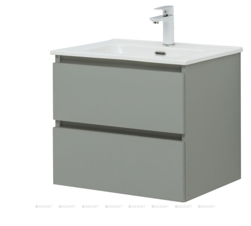 Тумба с раковиной Aquanet Вега 2.0 60 Flat 2 ящика мисти грин 00344771