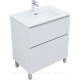 Тумба с раковиной Aquanet Вега 70 Ирис напольная 2 ящика белый глянец 00345376