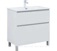 Тумба с раковиной Aquanet Вега 80 Flat напольная 2 ящика 00345382