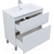 Тумба с раковиной Aquanet Вега 80 Flat напольная 2 ящика 00345382