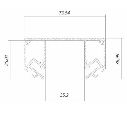 Профиль-держатель встраиваемый 6063 LINE3535 STC 0213401