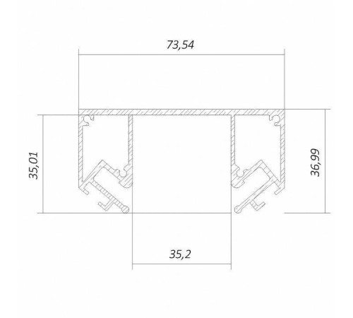 Профиль-держатель встраиваемый 6063 LINE3535 STC 0213402