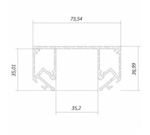 Профиль-держатель встраиваемый 6063 LINE3535 STC 0213403