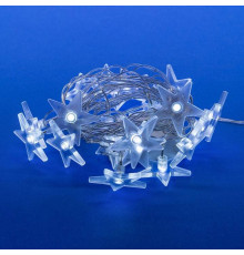 Гирлянда с насадками Uniel Снежинки 10 LED 2 м ULD-7920