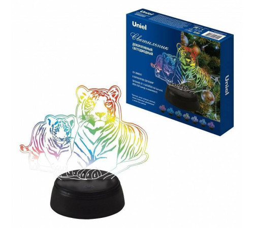 Зверь декоративный Uniel ULI-M508 RGB/3AA TIGER FAMILY/BLACK UL-00008403