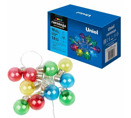 Гирлянда с насадками Uniel Снежинки 10 LED 2 м UL-00008422