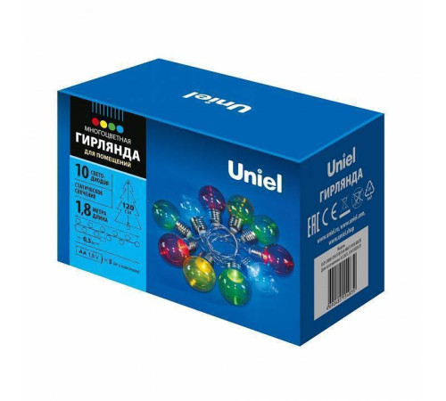 Гирлянда с насадками Uniel Снежинки 10 LED 2 м UL-00008422