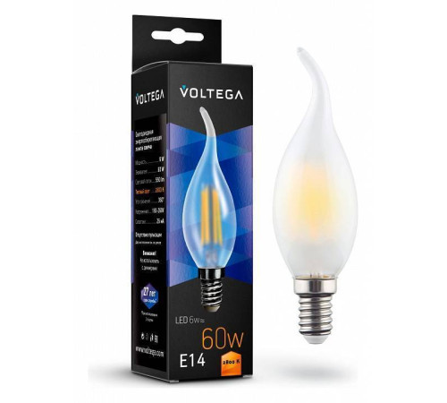 Лампа светодиодная Voltega Candel wind matt 6W 7025