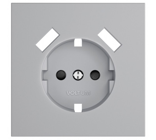 Накладка для розетки с заземлением и со шторками и 2хUSB type A Voltum S70 VLS000916