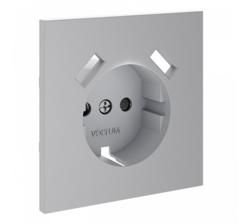 Накладка для розетки с заземлением и со шторками и 2хUSB type A Voltum S70 VLS000916