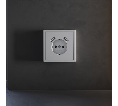 Накладка для розетки с заземлением и со шторками и 2хUSB type A Voltum S70 VLS000916