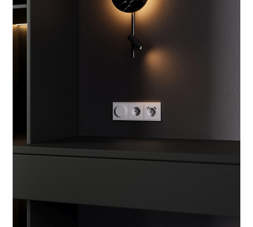 Накладка для розетки с заземлением и со шторками и 2хUSB type A Voltum S70 VLS000916