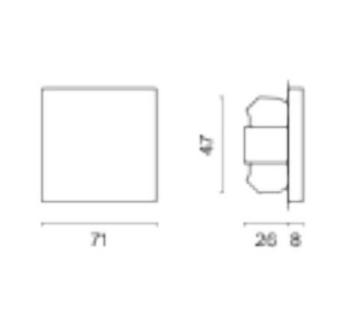 Выключатель одноклавишный без рамки Voltum S70 VLS010108
