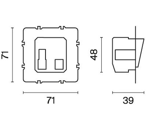 Механизм для электронных карточных выключателей без рамки Voltum S70 VLS0107M