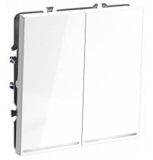 Выключатель двухклавишный с подсветкой без рамки Voltum S70 VLS020201