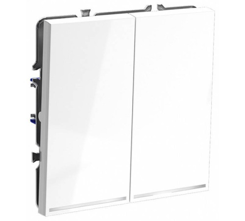 Выключатель двухклавишный с подсветкой без рамки Voltum S70 VLS020201