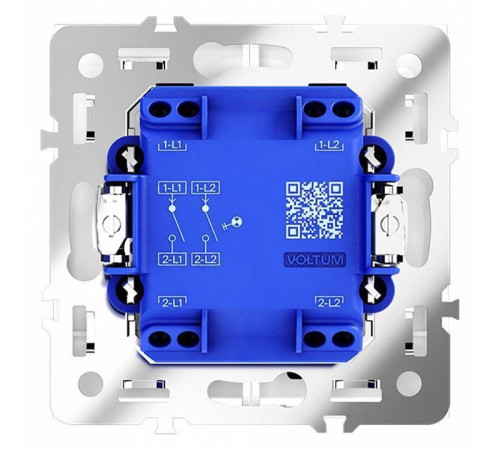 Выключатель двухклавишный с подсветкой без рамки Voltum S70 VLS020201
