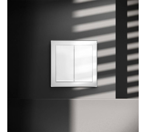 Выключатель двухклавишный с подсветкой без рамки Voltum S70 VLS020201
