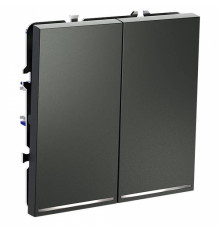 Выключатель двухклавишный с подсветкой без рамки Voltum S70 VLS020206