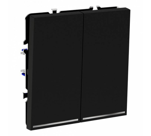 Выключатель двухклавишный с подсветкой без рамки Voltum S70 VLS020208