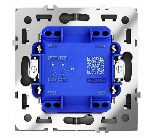 Выключатель двухклавишный с подсветкой без рамки Voltum S70 VLS020208