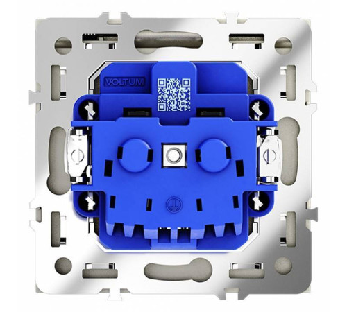 Розетка с заземлением и со шторкой, без рамки с крышкой Voltum S70 VLS040305