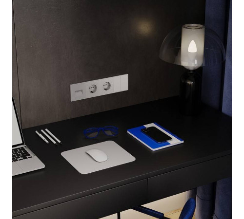 Розетка двойная Ethernet RJ-45 без рамки Voltum S70 VLS060205