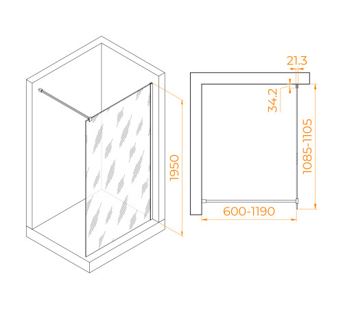 Душевая перегородка RGW WA-001 110 см 351000111-11