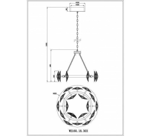 Подвесной светильник Wertmark Pamela WE160.18.303