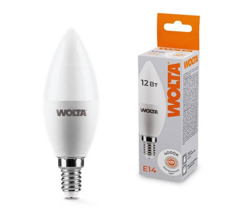 Лампа светодиодная Wolta E14 12Вт 4000K 25SC12E14