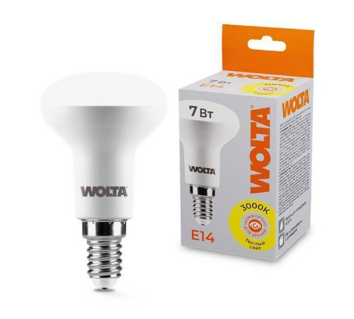 Лампа светодиодная Wolta E14 7Вт 3000K 25Y50R7E14