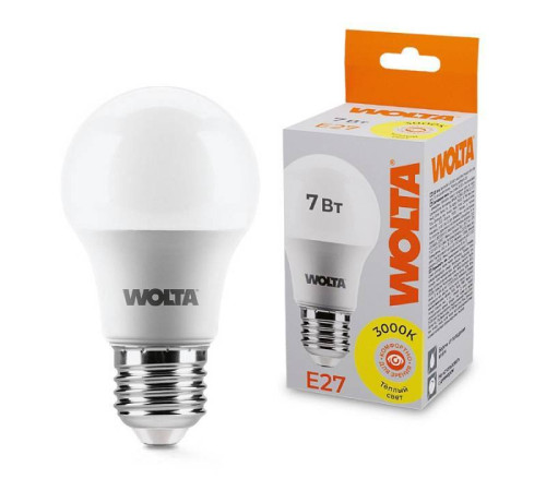 Лампа светодиодная Wolta E27 7Вт 3000K 25Y55BL7E27