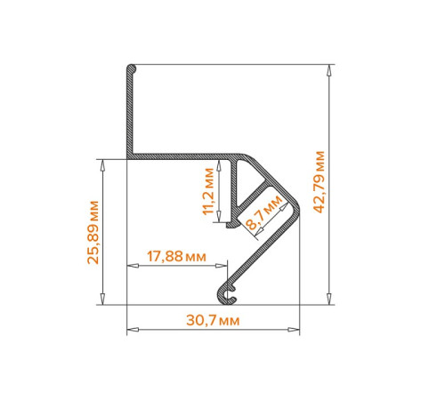 Профиль встраиваемый Wolta WAP-I-30/43/3000-A