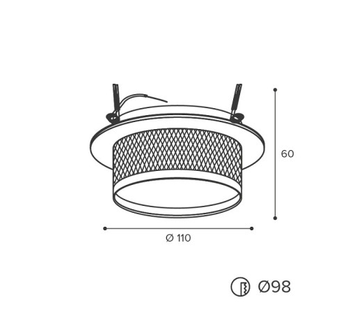 Встраиваемый светильник Wolta Rete WDL-GX53/12BG