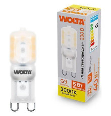 Лампа светодиодная Wolta  G9 5Вт 3000K WSTD-JCD-5W3KG9-P